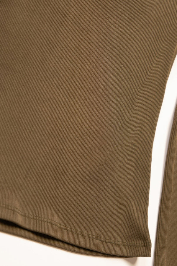 Ribbed Round Neck Long Sleeve Top - Women's top - SmartBuyApparel