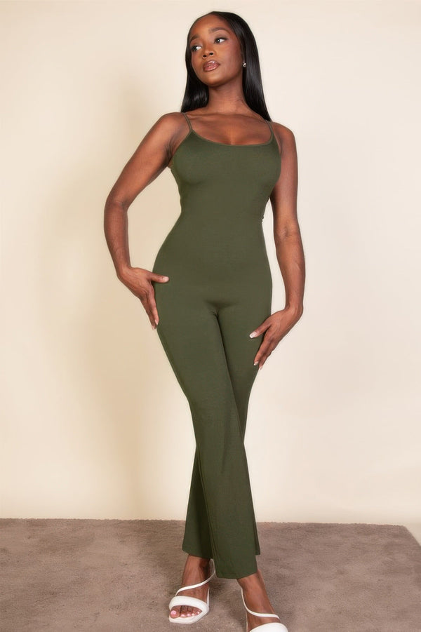Ribbed Sleeveless Wide Leg Jumpsuit - Jumpsuit - SmartBuyApparel
