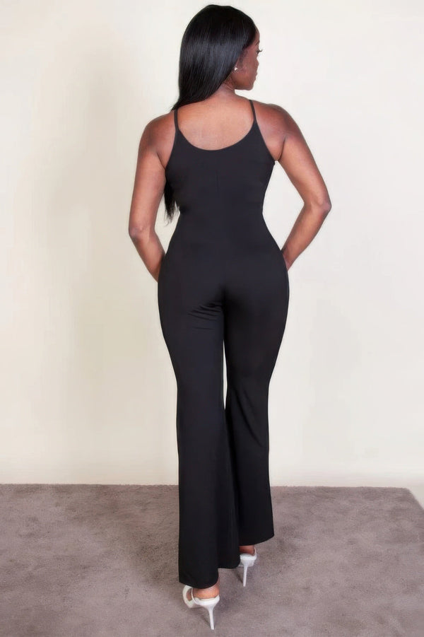 Ribbed sleeveless wide leg jumpsuit - Jumpsuit - SmartBuyApparel