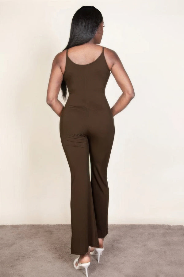 Ribbed sleeveless wide leg jumpsuit - Jumpsuit - SmartBuyApparel
