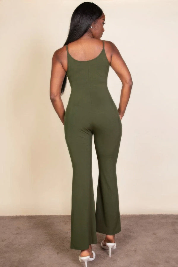 Ribbed sleeveless wide leg jumpsuit - Jumpsuit - SmartBuyApparel