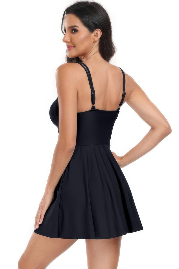 Ruched Waist Band One Piece Drawstring Swimsuit - | SmartBuyApparel