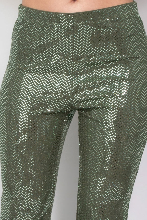 Sequined Fit & Flare Midrise Pants - Women's Pants - SmartBuyApparel