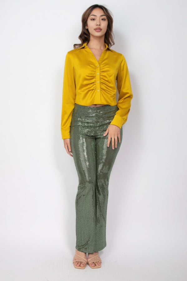 Sequined Fit & Flare Midrise Pants - Women's Pants - SmartBuyApparel