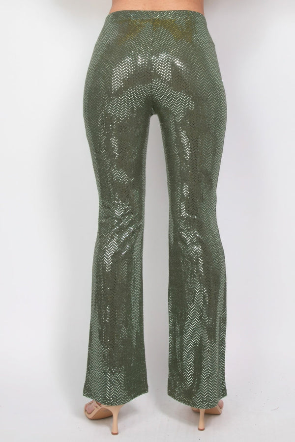Sequined Fit & Flare Midrise Pants - Women's Pants - SmartBuyApparel