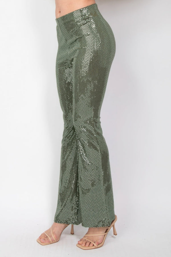 Sequined Fit & Flare Midrise Pants - Women's Pants - SmartBuyApparel