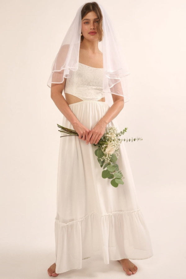 Sheer Chiffon Floral Lace Maxi Dress - Type: Dress - SmartBuyApparel