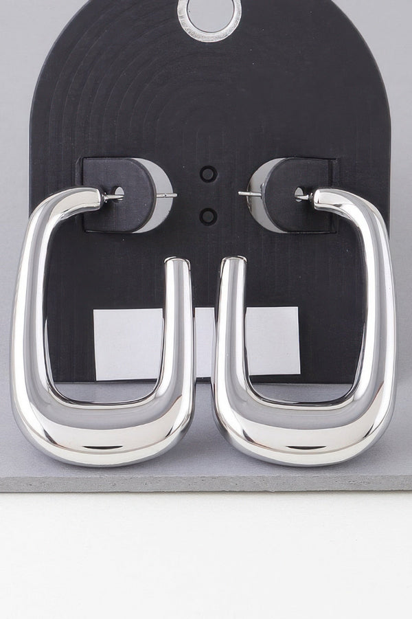Shiny Frame Hoop Earrings - | SmartBuyApparel