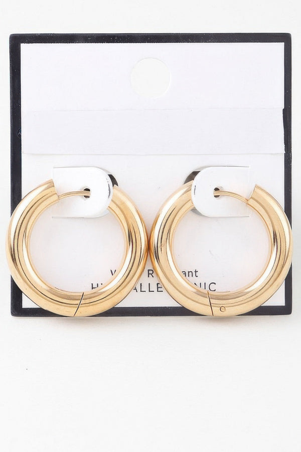 Shiny Modern Hoop Earrings - | SmartBuyApparel