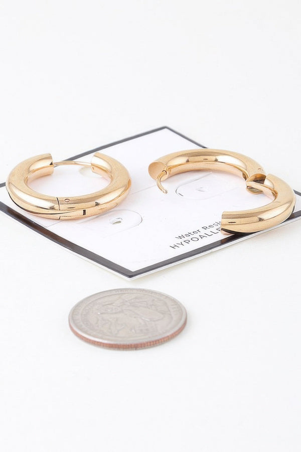 Shiny Modern Hoop Earrings - | SmartBuyApparel