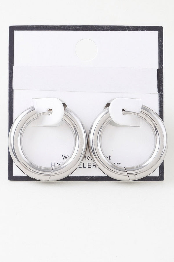 Shiny Modern Hoop Earrings - | SmartBuyApparel
