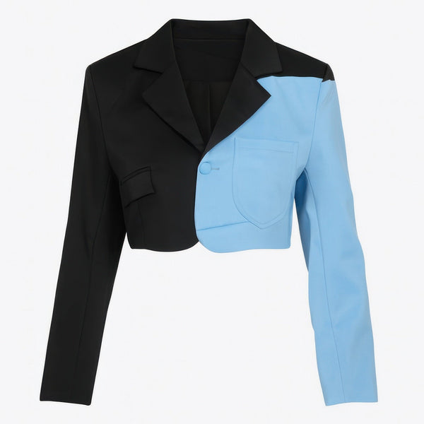 Short Color Block Blazer - Blazer - SmartBuyApparel