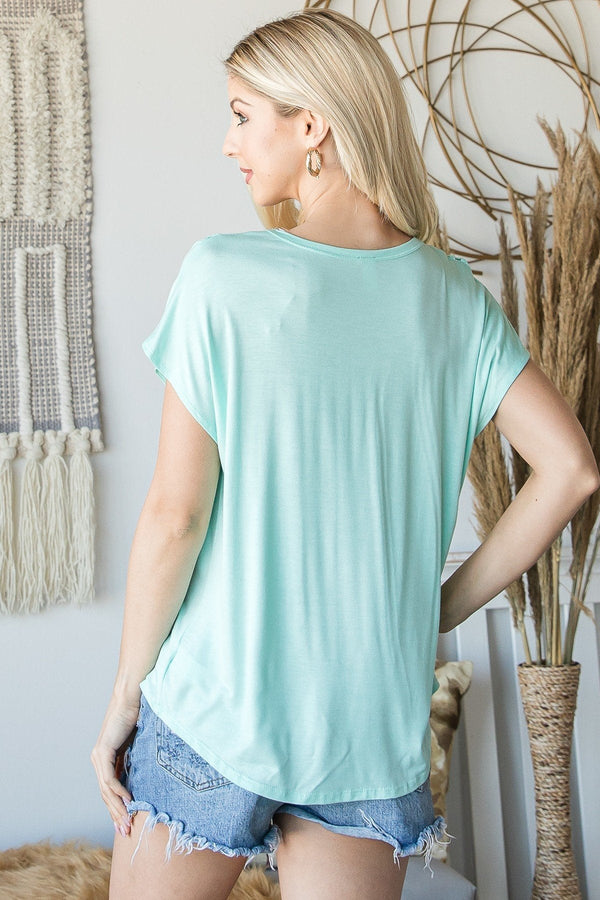Short Sleeve V Neck Top - Women's top - SmartBuyApparel