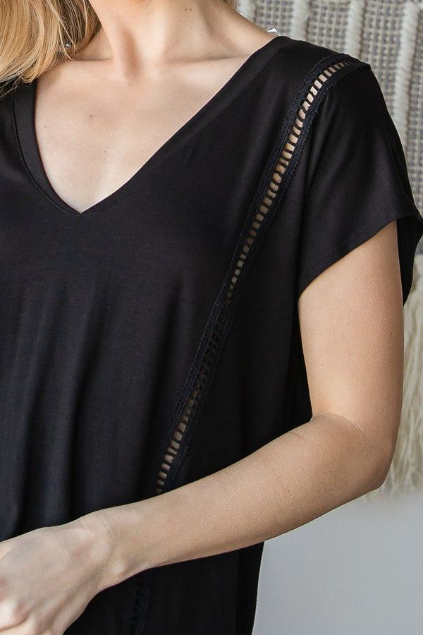 Short Sleeve V Neck Top - Women's top - SmartBuyApparel