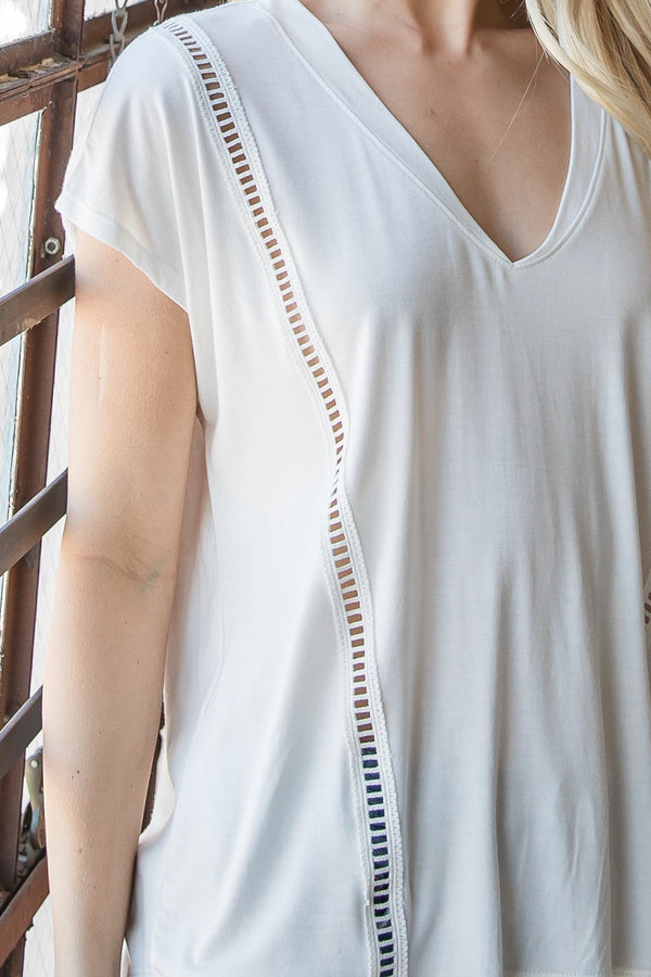 Short Sleeve V Neck Top - Women's top - SmartBuyApparel