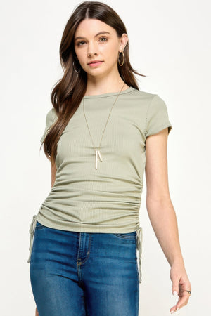 Side Ruched Detail Top - Women's top - SmartBuyApparel