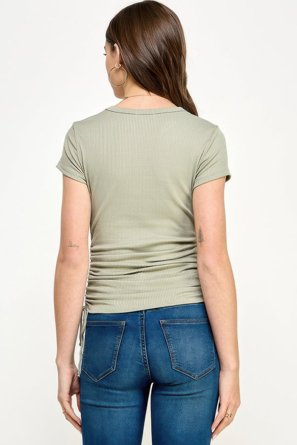 Side Ruched Detail Top - Women's top - SmartBuyApparel