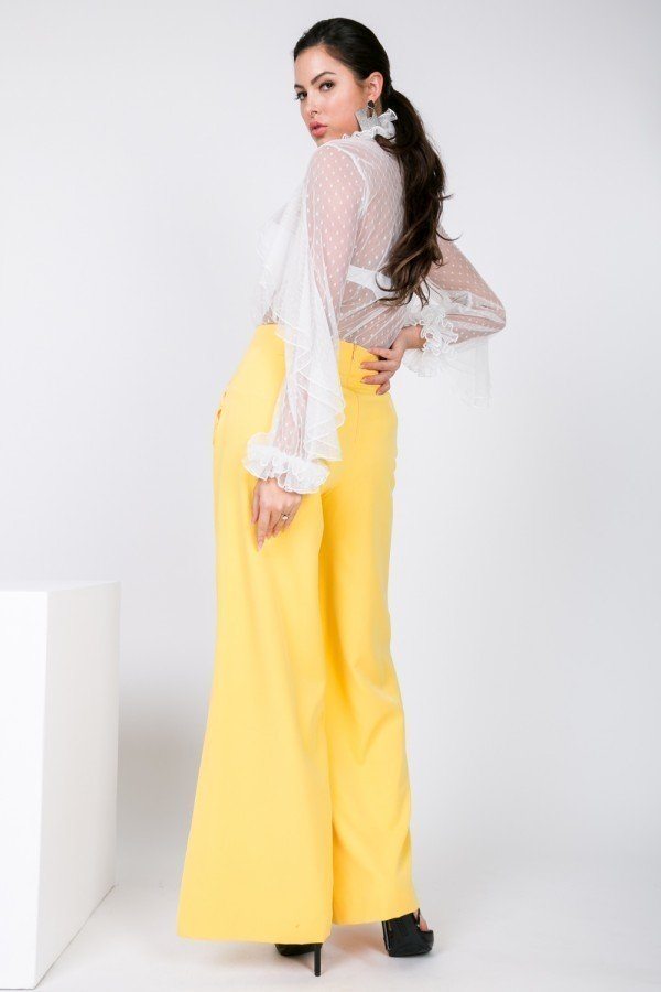 Side Slit Detail Wide Leg Pants - Pants - SmartBuyApparel