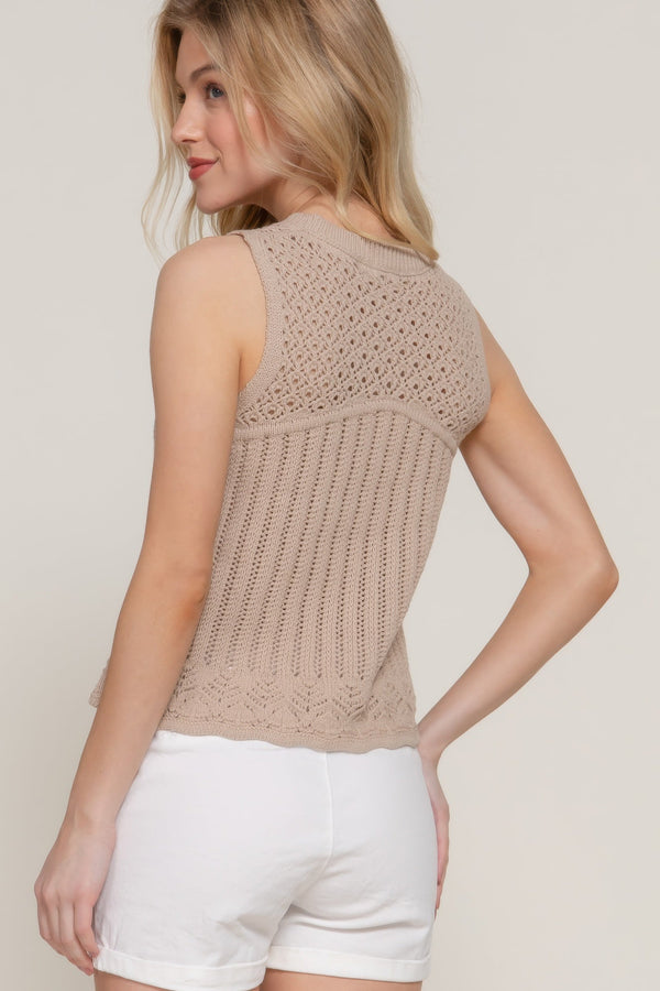 Sleeveless Crochet Spring Sweater - Sweater - SmartBuyApparel