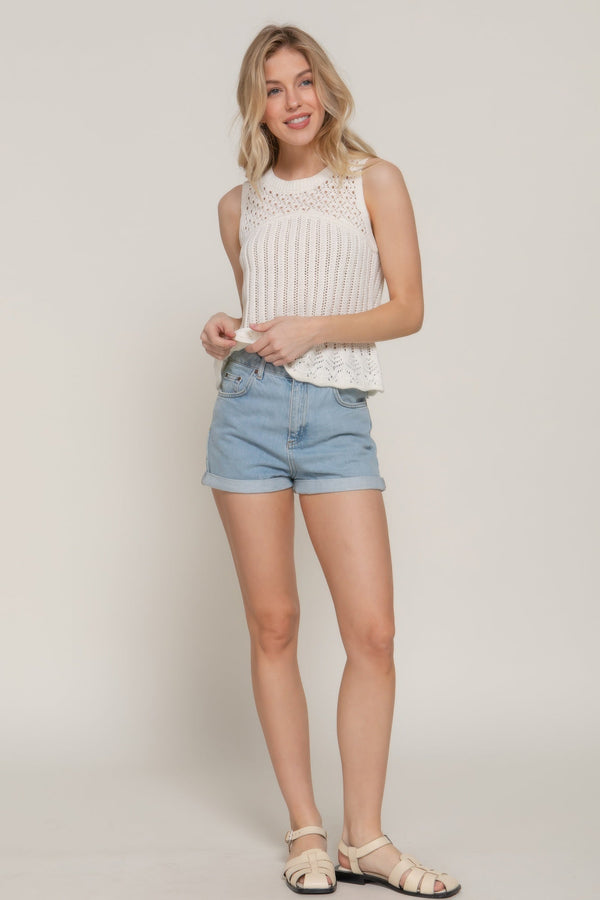 Sleeveless Crochet Spring Sweater - Sweater - SmartBuyApparel