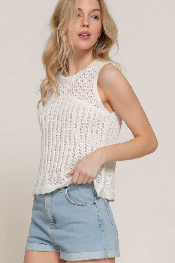 Sleeveless Crochet Spring Sweater - Sweater - SmartBuyApparel