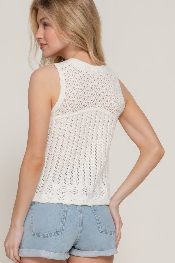 Sleeveless Crochet Spring Sweater - Sweater - SmartBuyApparel