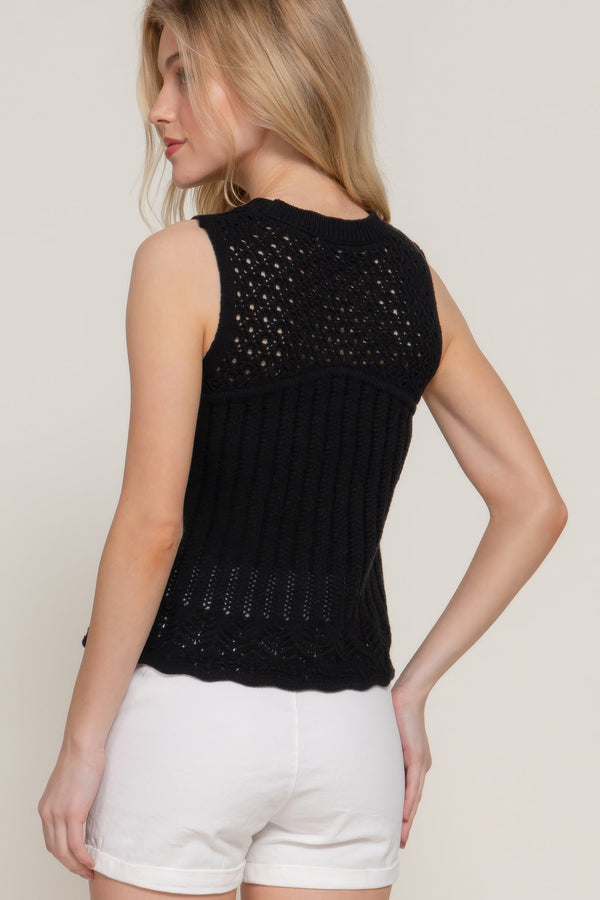 Sleeveless Crochet Spring Sweater - Sweater - SmartBuyApparel