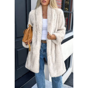 Solid Fluffy Faux Fur Shaggy Long Body Outwear - Women's outerwear - SmartBuyApparel