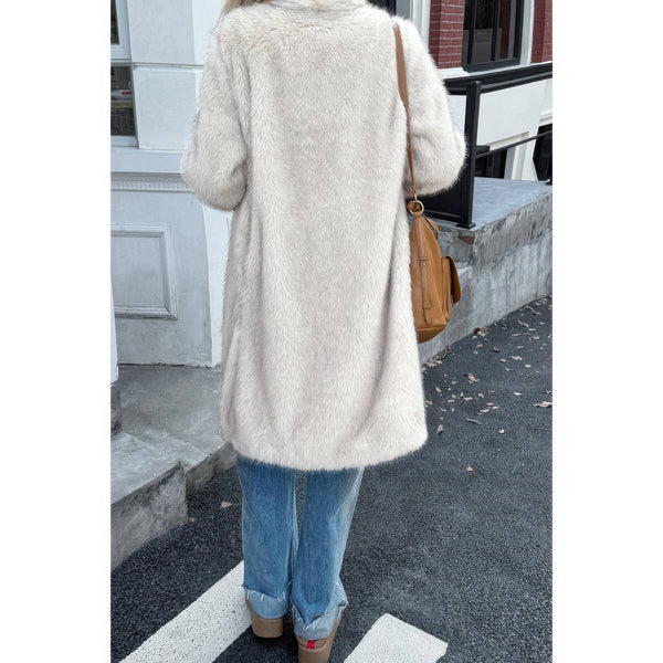 Solid Fluffy Faux Fur Shaggy Long Body Outwear - Women's outerwear - SmartBuyApparel
