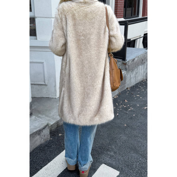 Solid Fluffy Faux Fur Shaggy Long Body Outwear - Women's outerwear - SmartBuyApparel