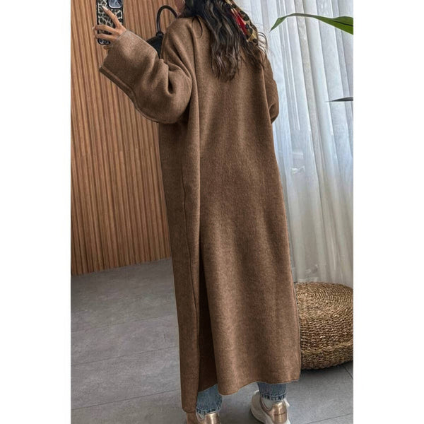 Solid Open Front Knit Long Body Cardigan - Cardigan - SmartBuyApparel