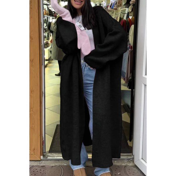 Solid Open Front Knit Long Body Cardigan - Cardigan - SmartBuyApparel