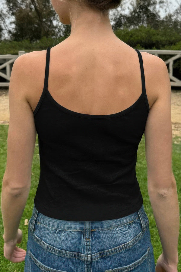 Solid Sleeveless Fit Low Back Tank Tee - | SmartBuyApparel