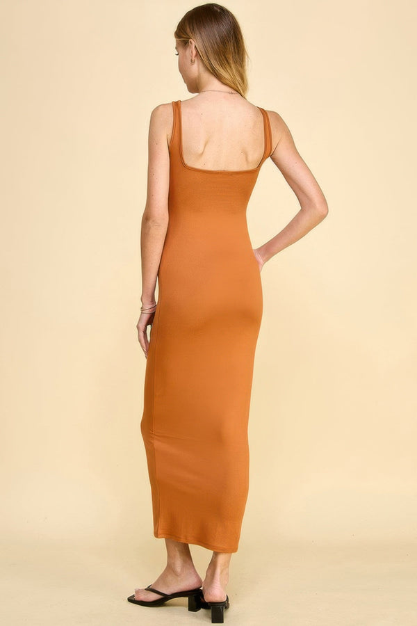 Square Neck Tank Maxi Dress - Dress - SmartBuyApparel