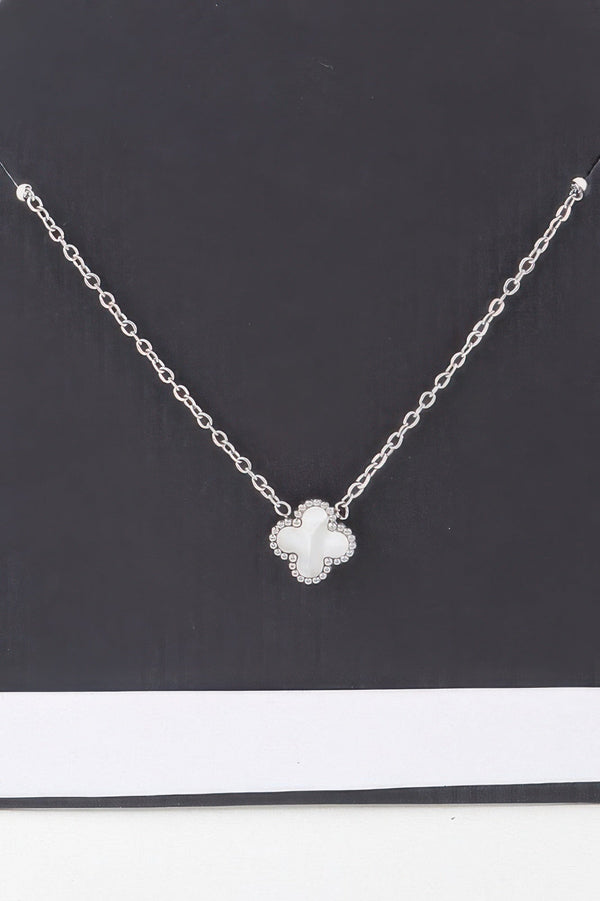 Stone Clover Link Chain Necklace - | SmartBuyApparel