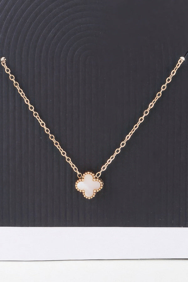Stone Clover Link Chain Necklace - | SmartBuyApparel