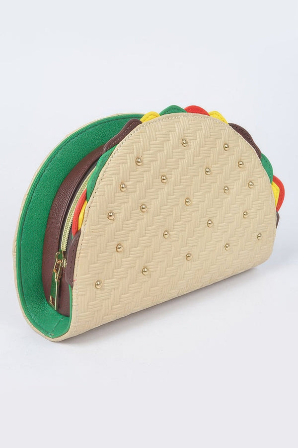 Studded Taco Shape Clutch - | SmartBuyApparel