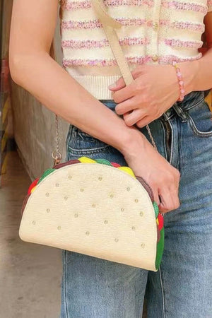 Studded Taco Shape Clutch - | SmartBuyApparel