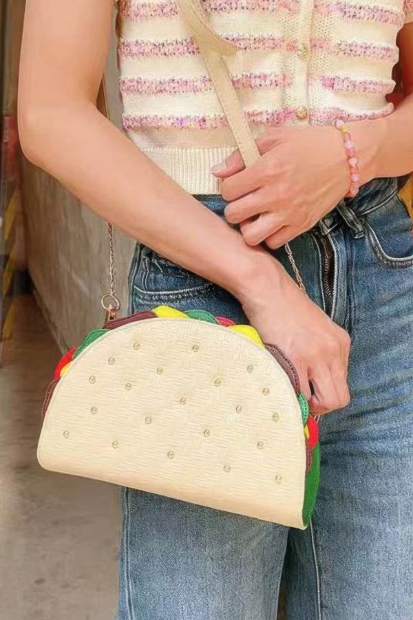Studded Taco Shape Clutch - | SmartBuyApparel