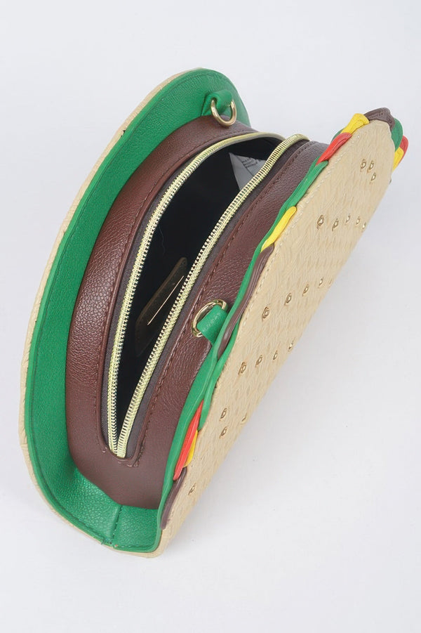 Studded Taco Shape Clutch - | SmartBuyApparel