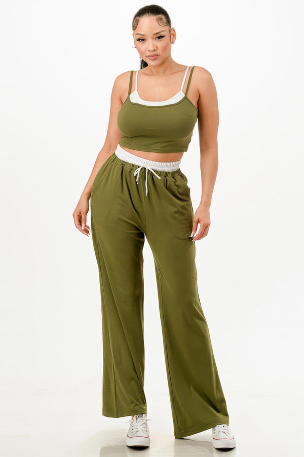 Tank Top And Sweatpants Set - Set - SmartBuyApparel