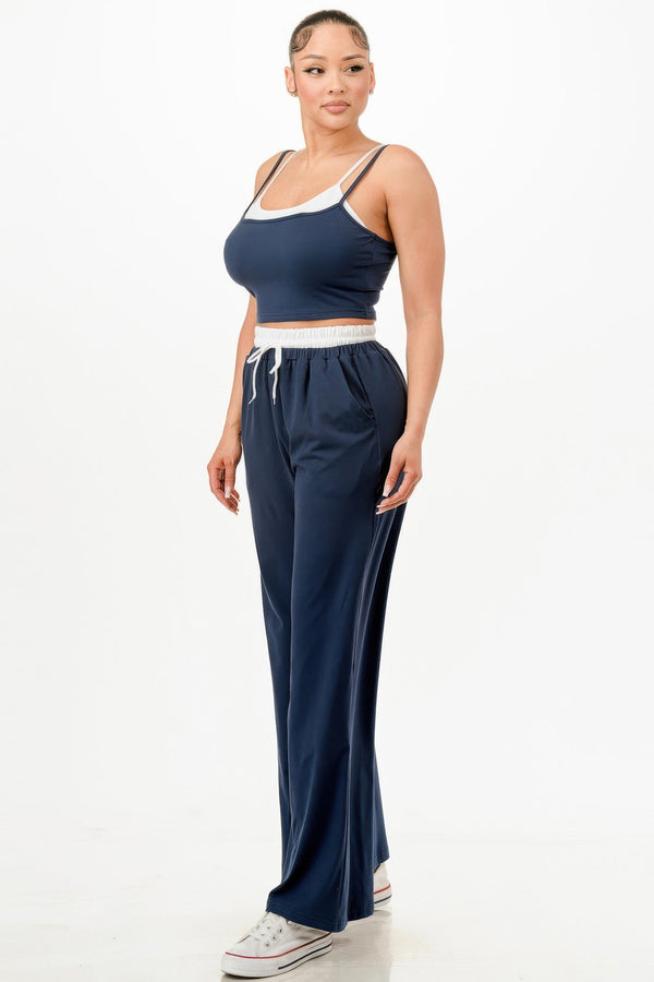 Tank Top And Sweatpants Set - Set - SmartBuyApparel