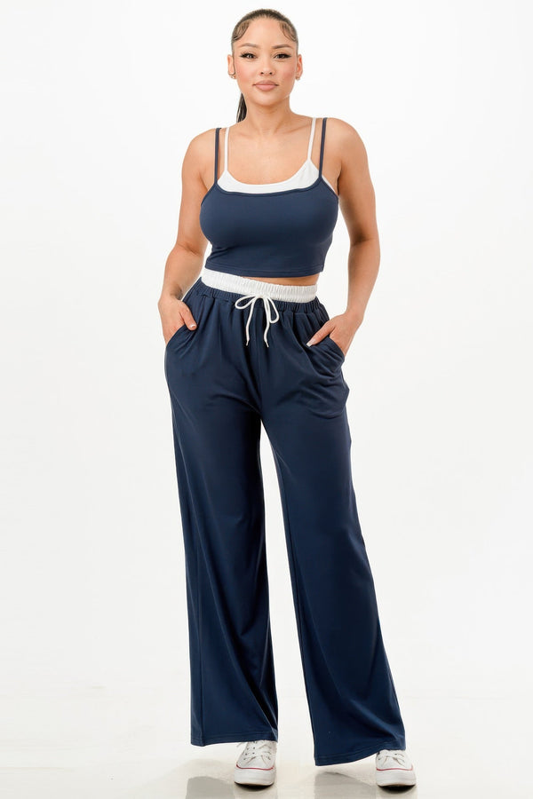 Tank Top And Sweatpants Set - Set - SmartBuyApparel