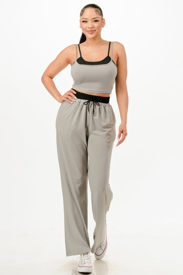 Tank Top And Sweatpants Set - Set - SmartBuyApparel