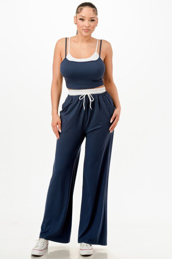 Tank Top And Sweatpants Set - Set - SmartBuyApparel