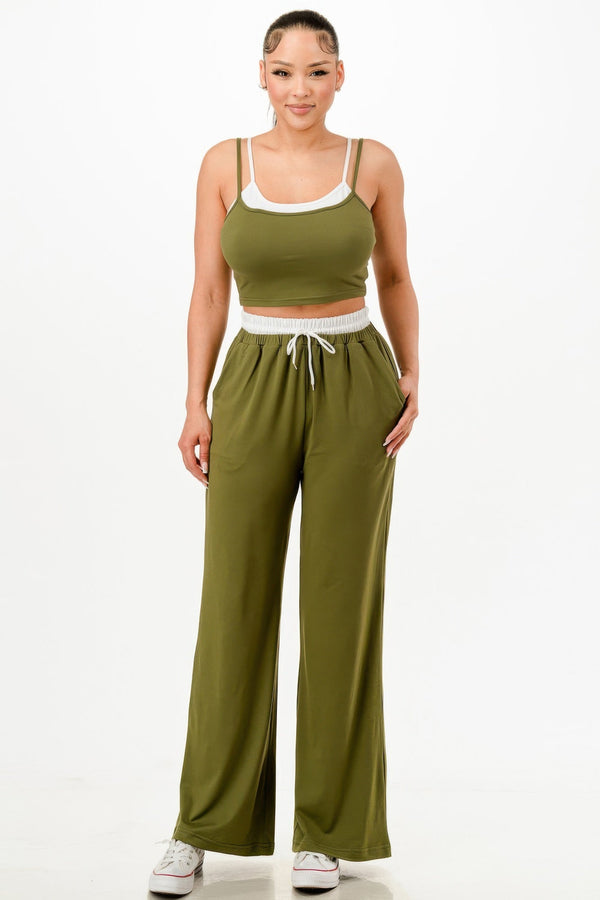 Tank Top And Sweatpants Set - Set - SmartBuyApparel