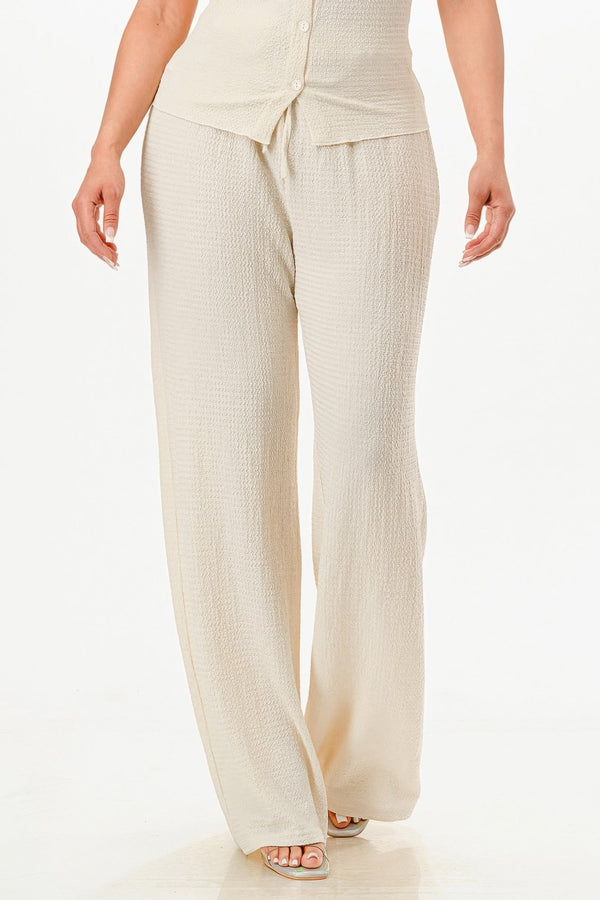 Textured Polo Top And Pants Set - | SmartBuyApparel