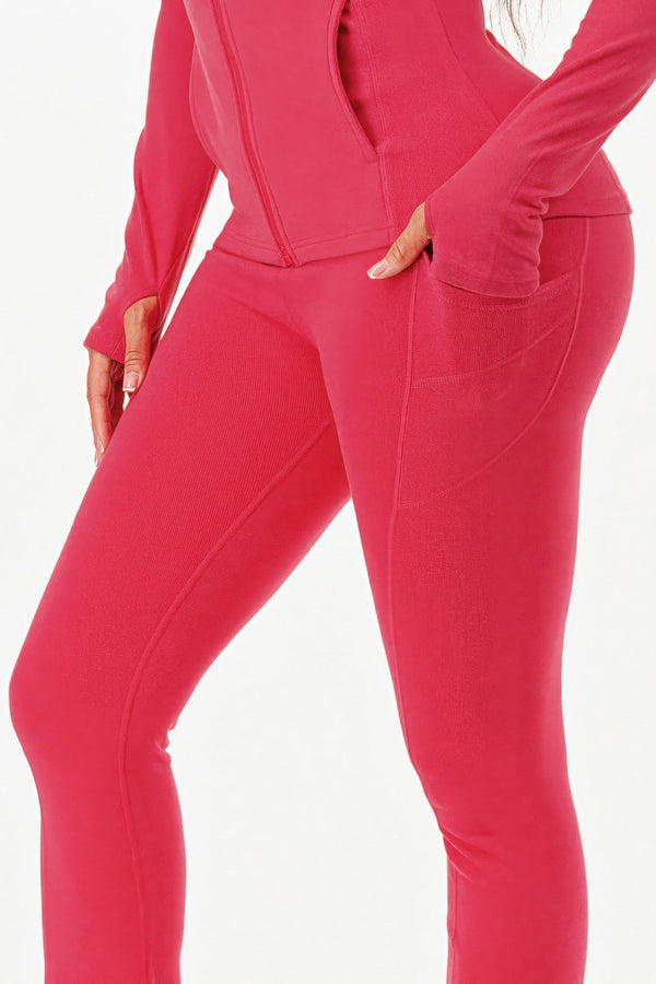 Thermal Active Wear Jacket With Flare Pants Set - Set - SmartBuyApparel