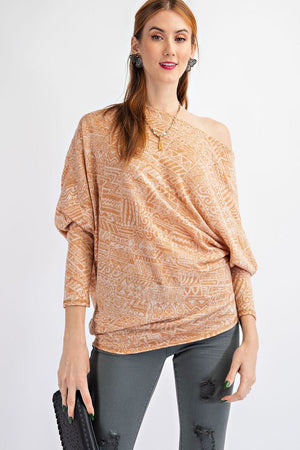 Tribal Printed Knit Top - Women's top - SmartBuyApparel