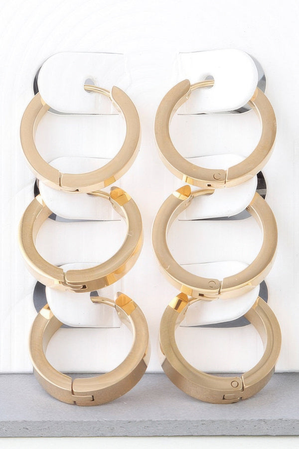 Triple Modern Hoop Earrings - | SmartBuyApparel